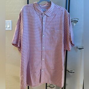 Tommy Bahama Men’s Geovanni XXL Silk Button-Up in Pink Havana